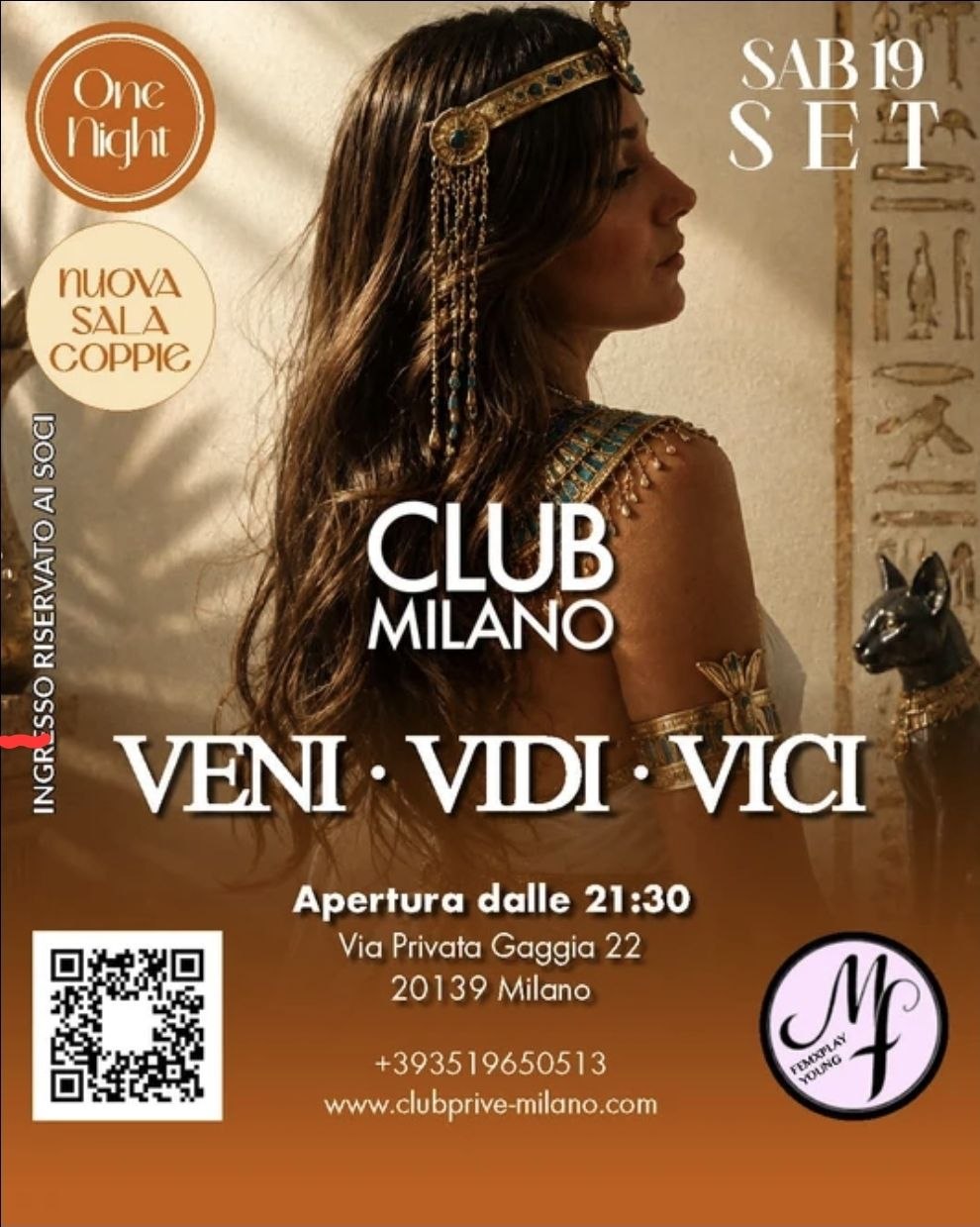 Locandina Veni Vidi Vici · Club Milano